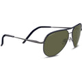 Serengeti Carrara Leather Sunglasses  Gunmetal Black Leather Shiny Medium