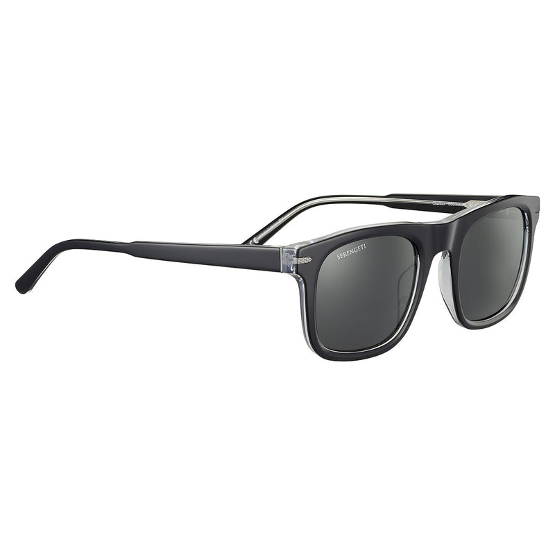 Serengeti Charlton Sunglasses  Shiny Black Transparent Layer Medium-Large
