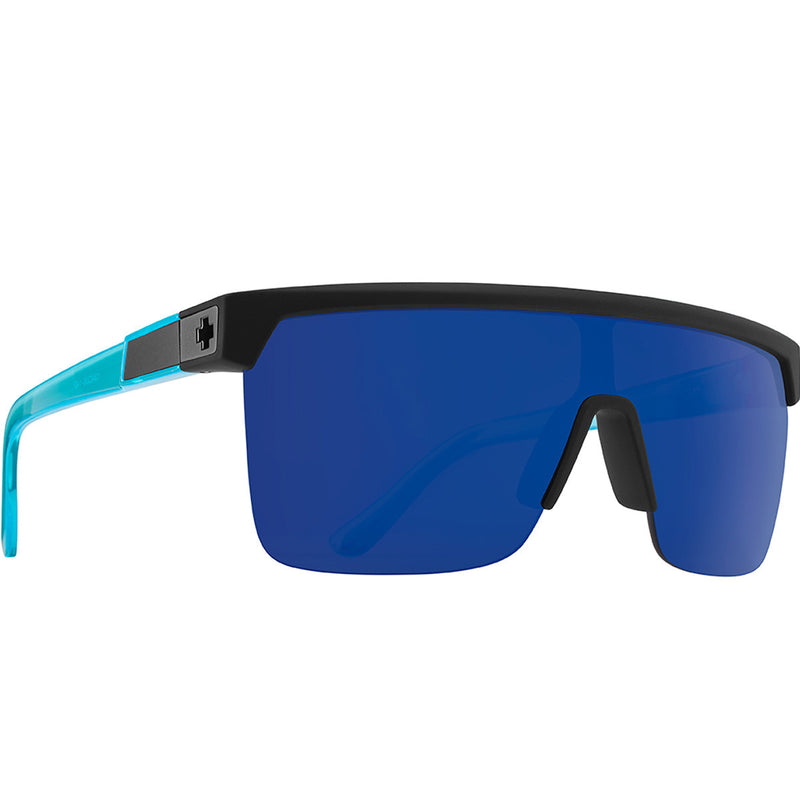 Spy Flynn 5050 Sunglasses  Soft Matte Black Translucent Blue 134-00-140