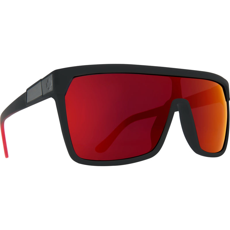 Spy Flynn Sunglasses  Soft Black Matte Red Fade Medium-Large, Large