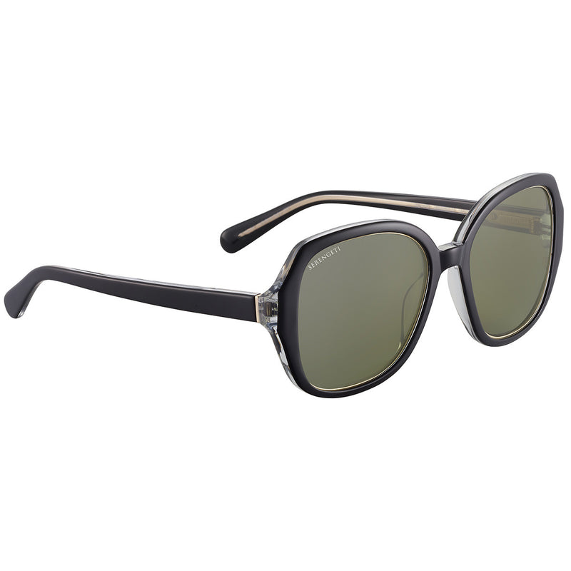 Serengeti Hayworth Sunglasses  Shiny Black Transparent Layer Medium