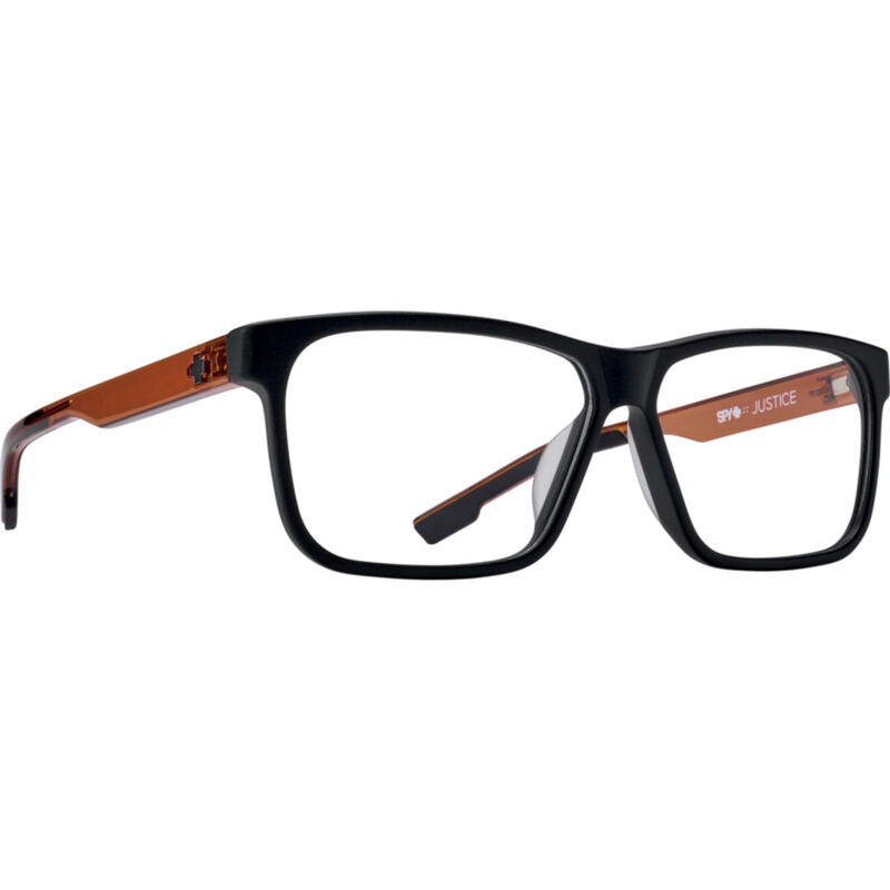 Spy Justice 57 Eyeglasses  Matte Black Trans Sepia Medium