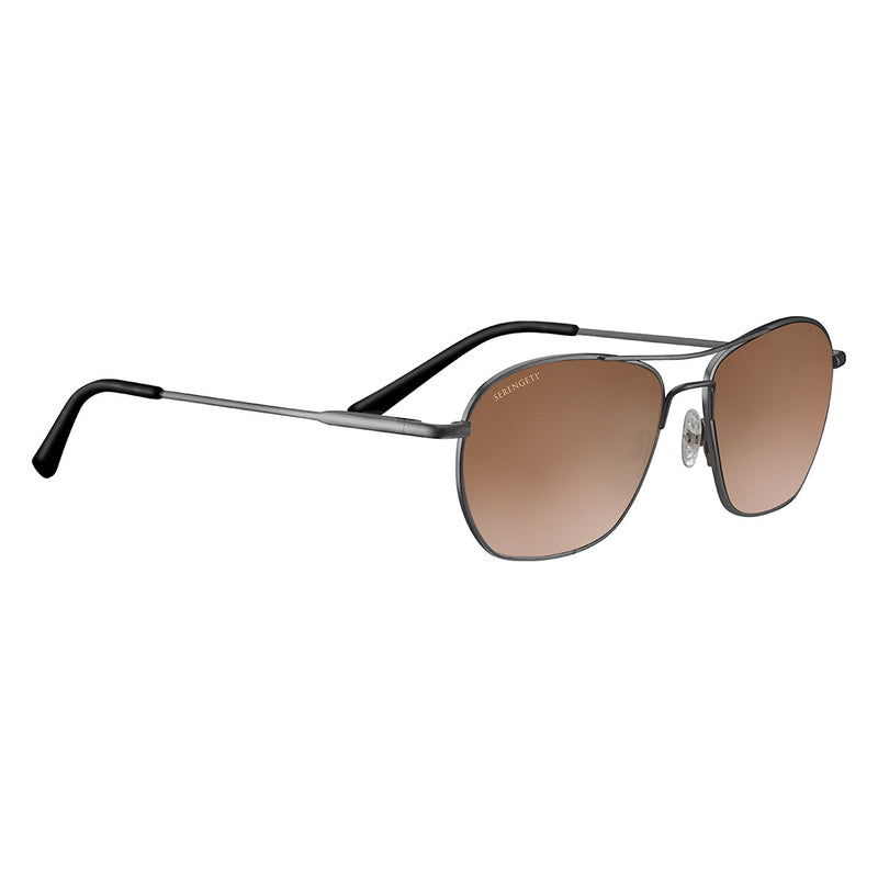 Serengeti Lunger Sunglasses  Shiny Dark Gunmetal Medium
