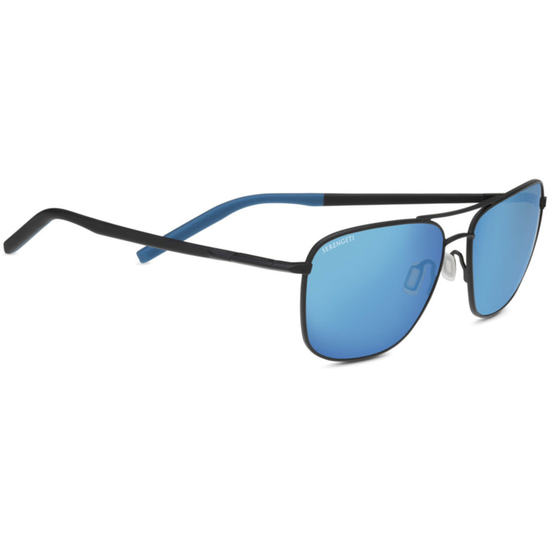 Serengeti Spello Sunglasses  Black Black Blue Matte Medium