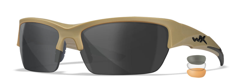 Wiley X WX VALOR Semi Rimless Sunglasses  Matte Tan 70-18-120