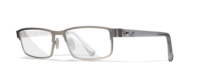 Wiley X WX FUSION Full Rim Eyeglasses  Matte Silver/gloss Clear Crystal 53-16-140