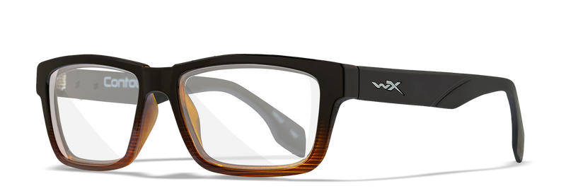 Wiley X WX CONTOUR Full Rim Eyeglasses  Gloss Black / Brown Stripe 54-17-140